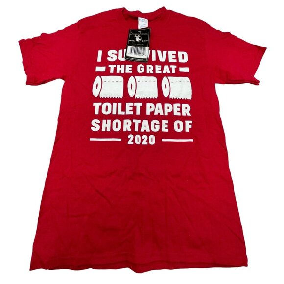 Branded Apparel T-shirt red I Survived Great Toilet Paper Shortage 2020 READ - Picture 1 of 5